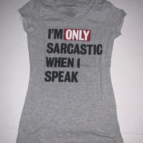Wound Up Women X-Small Gray 'I'm Only Sarcastic When‎ I Speak' T-Shirt (K) - Picture 1 of 6